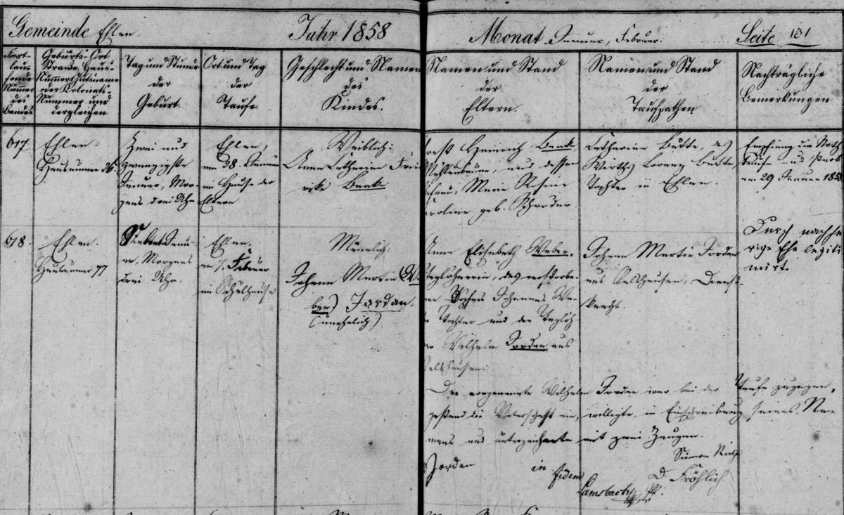 TaufeJohann Martin Jordan1858